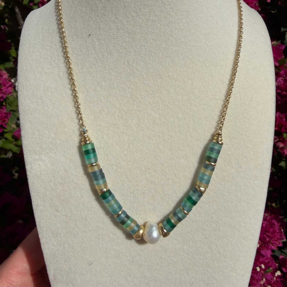 Kendra Scott Lila Goldtone Pearl and Seaglass Necklace